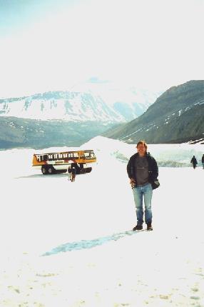 2002-06-12 2 Adrian on the Athabasca Glacier, Icefilelds Parkway, Alberta