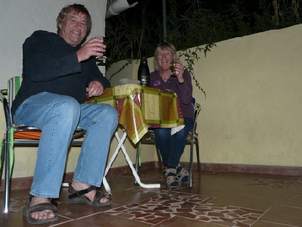 2013-01-29_1916__9450A Adrian & Rosie on our patio, last night at Finca los Marteles, Gran Canaria