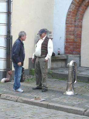 2012-07-18_1053__8334A Muscians outside one of the 'three brothers', Riga, Latvia.JPG