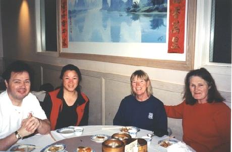 2002-03-18 7 Gregory, Chwan Hui, Rosie & Margaret Massialas enjoying ' Dim Sum', San Francisco, California